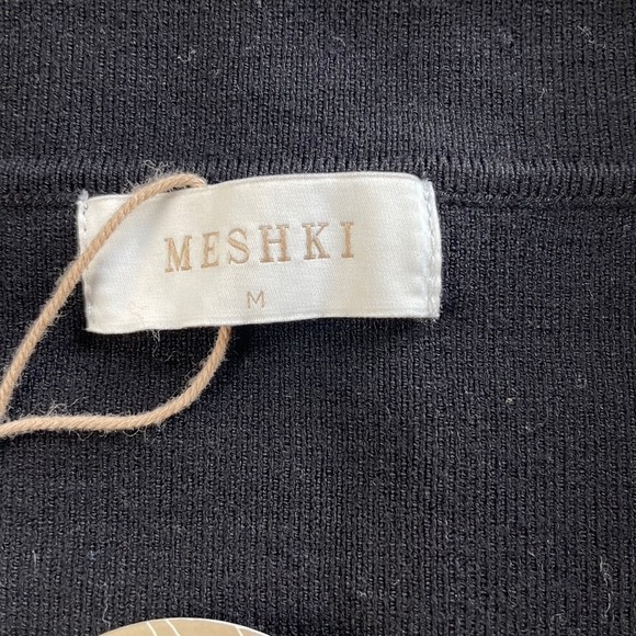 Meshki Lennox Collared Knit Jumper Black Deep V-Neck Crop Top TP04928KD3 Medium - Picture 4 of 13